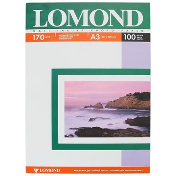 Фотобумага матовая Lomond A3 170г/м2 2-ст, 100л. (0102012)