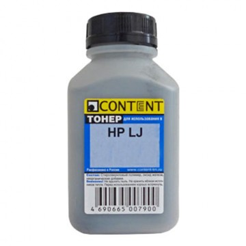 Тонер Content для HP LJ P1005/Pro M125/Pro P127/Pro P1102, Тип 4.6, BK, 85 г, банка