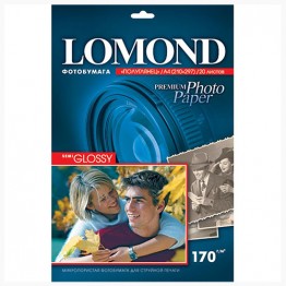 Фотобумага Lomond A4, Semi-Glossy, 170г, 1-ст., 20л. (1101305)