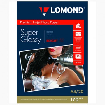 Фотобумага SuperGlossy односторонняя (Lomond) A4, 170г/м, 20л. (1101101)